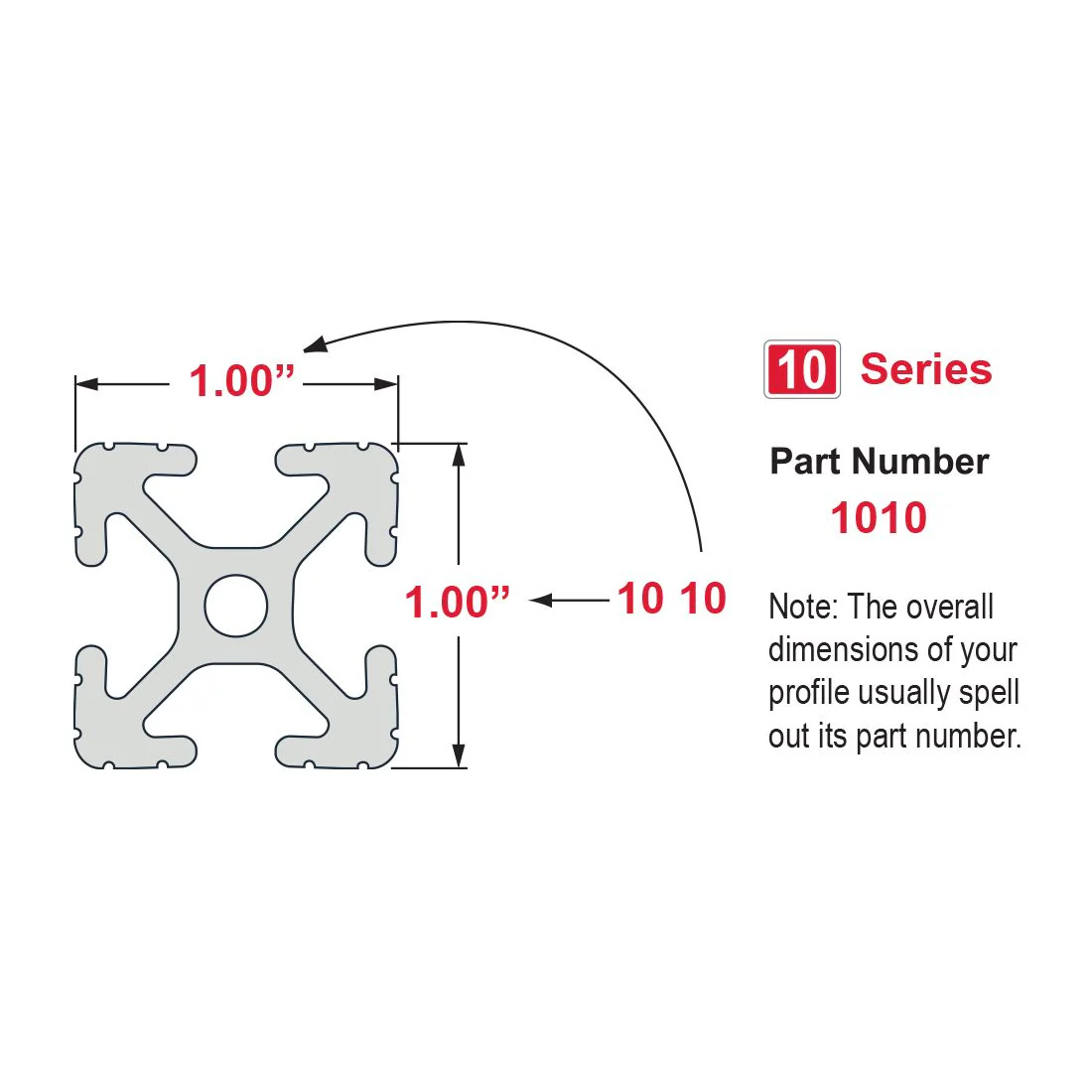 80/20 | 10 Series 1.00 in x 1.00 in T-Slotted Profile - Four Open T-Slots | 1010-145 - Image 7