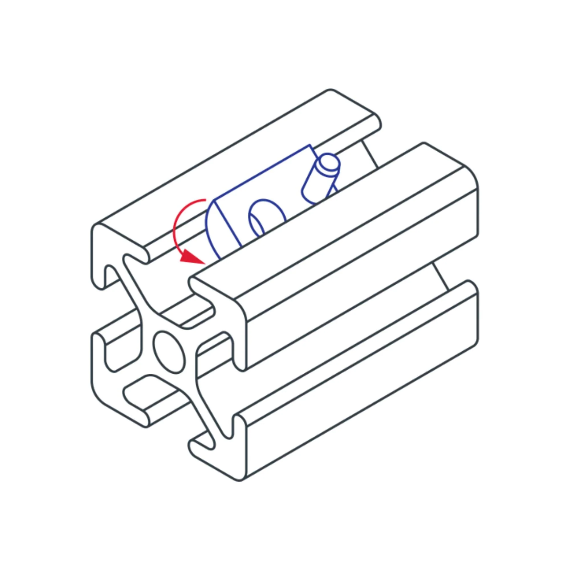 80/20 | 10 Series 1/4-20 Roll-In T-Nut with Flex Handle | 3376 - Image 2