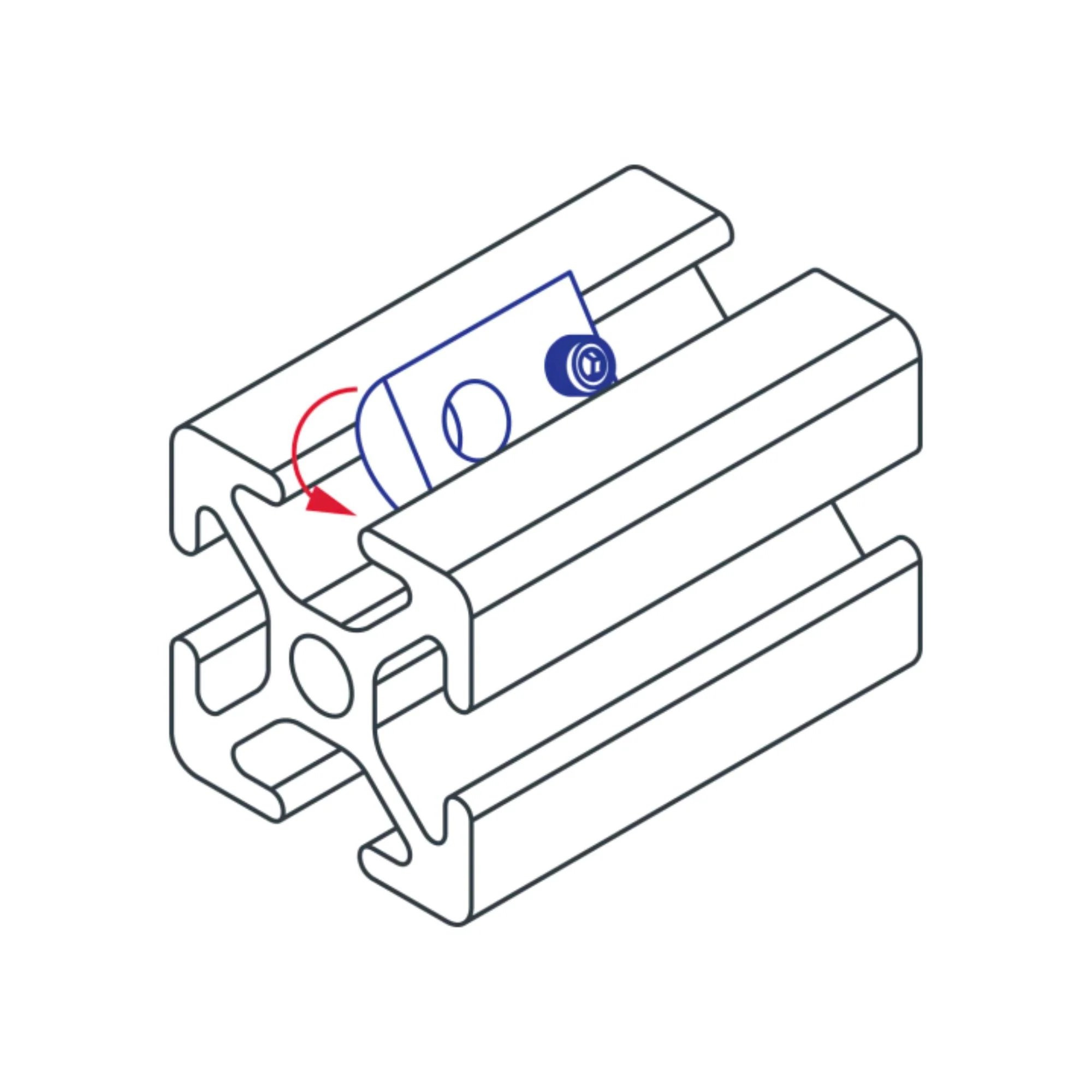 80/20 | 15 Series 1/4-20 Roll-In T-Nut with Set Screw | 3605 - Image 2