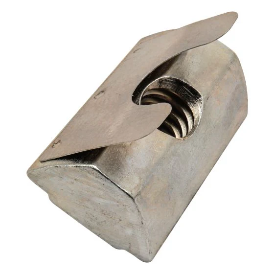 80/20 | 15 & 40 Series 1/4-20 Tall Self-Aligning Roll-in T-Nut with Spring Leaf | 13038