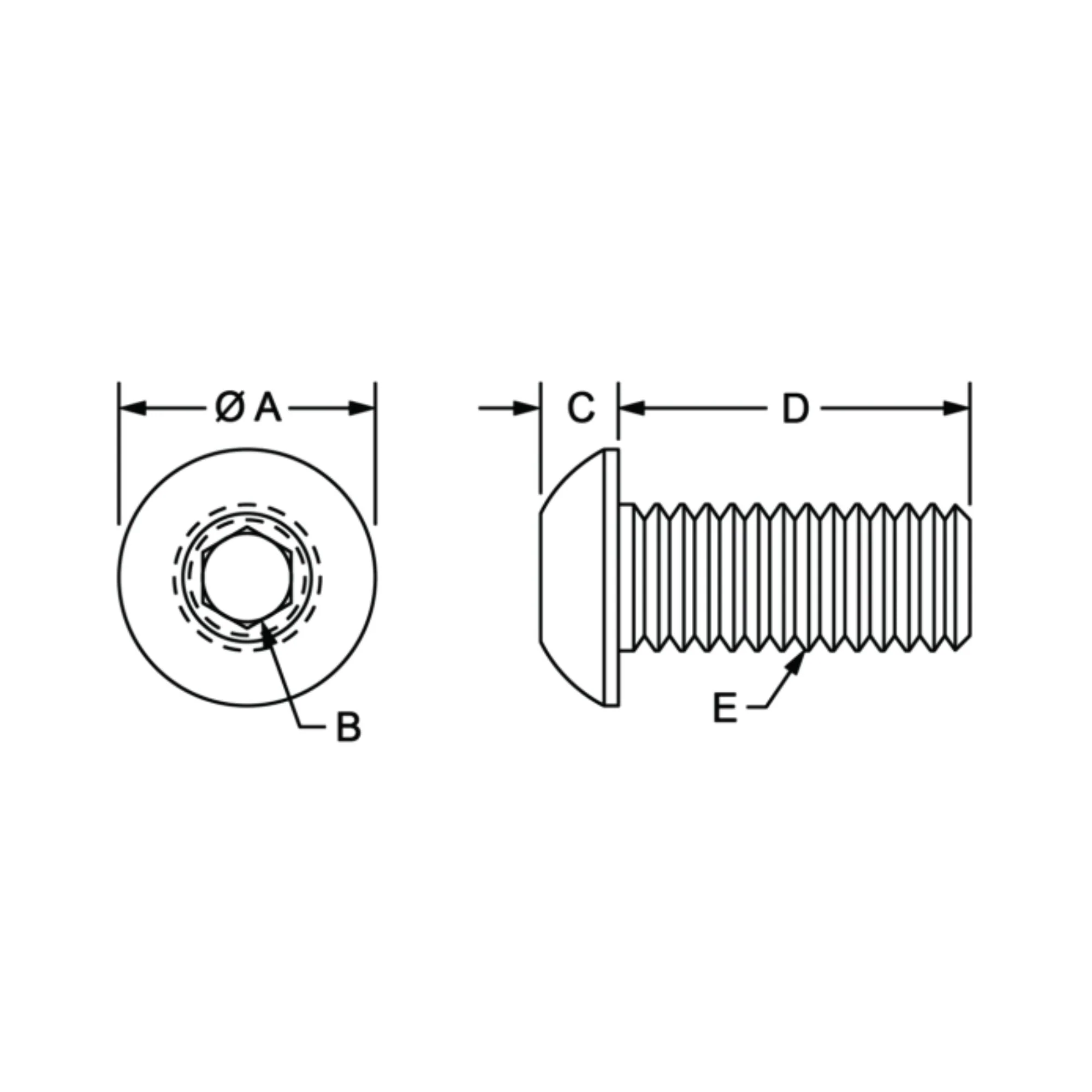 80/20 | 10 & 15 Series 1/4-20 x .625 in Button Head Socket Cap Screw (BHSCS) | 3063 - Image 2
