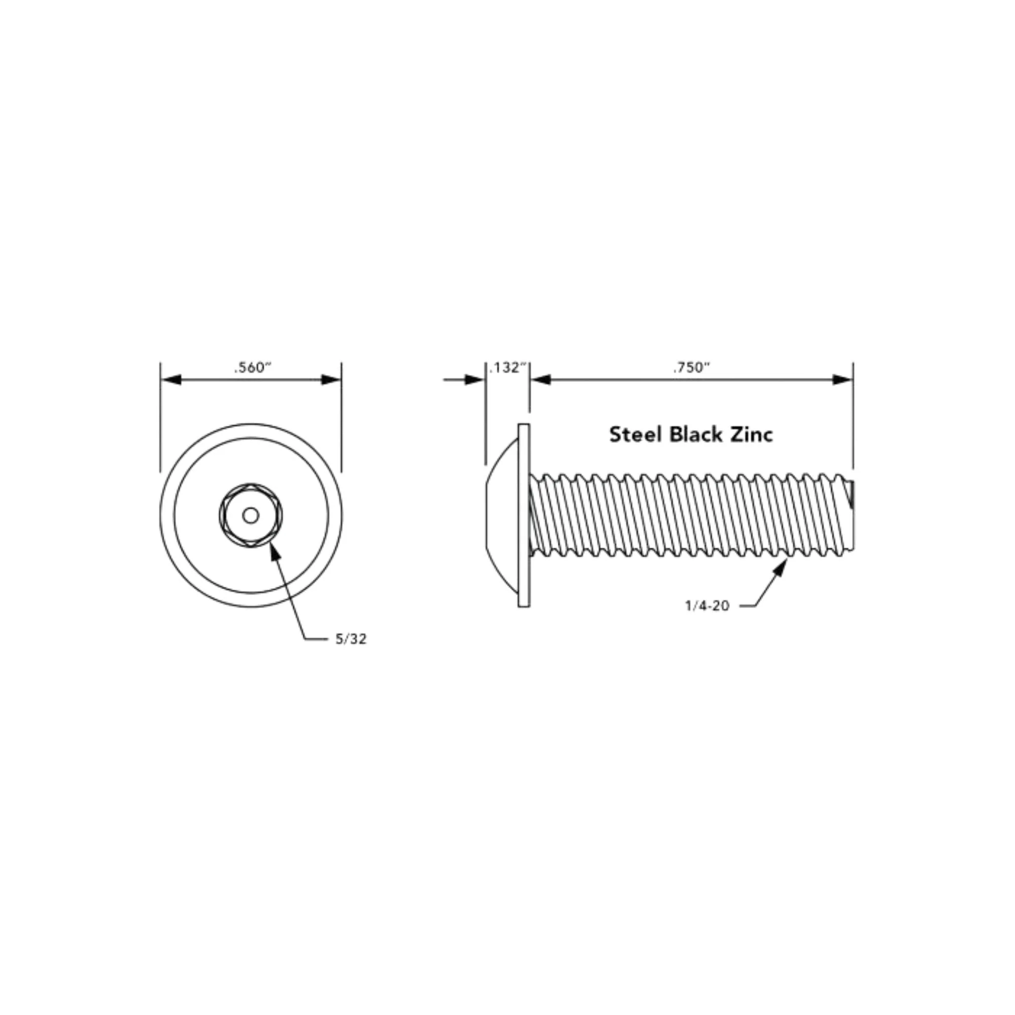 80/20 | 10 & 15 Series 1/4-20 x .750 in Flanged Button Head Socket Cap Screw (FBHSCS) | 3066 - Image 2