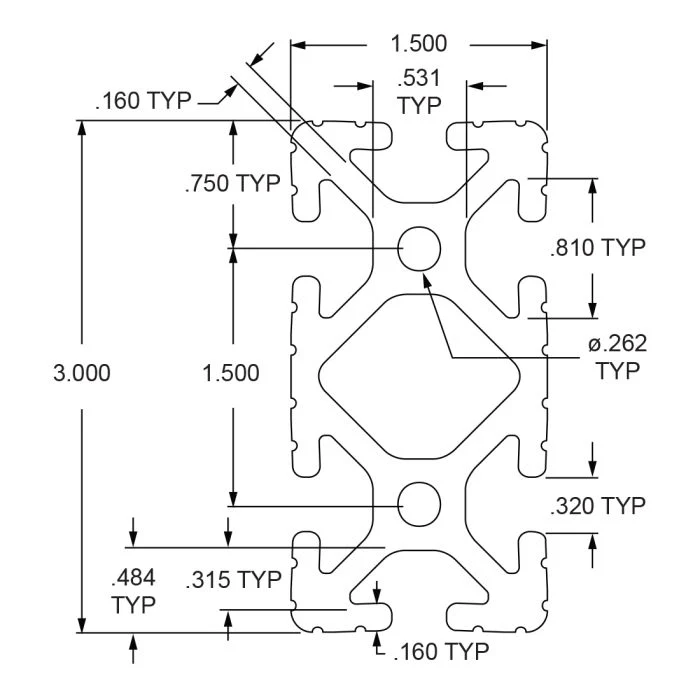 80/20 | 1.50" X 3.00" 6-T-Slot Aluminum Profile | 1530-242 - Image 2