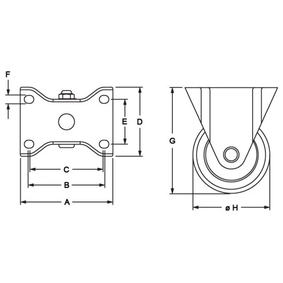 80/20 | 10 & 15 Series Flange Mount Rigid Caster | 2316 - Image 2
