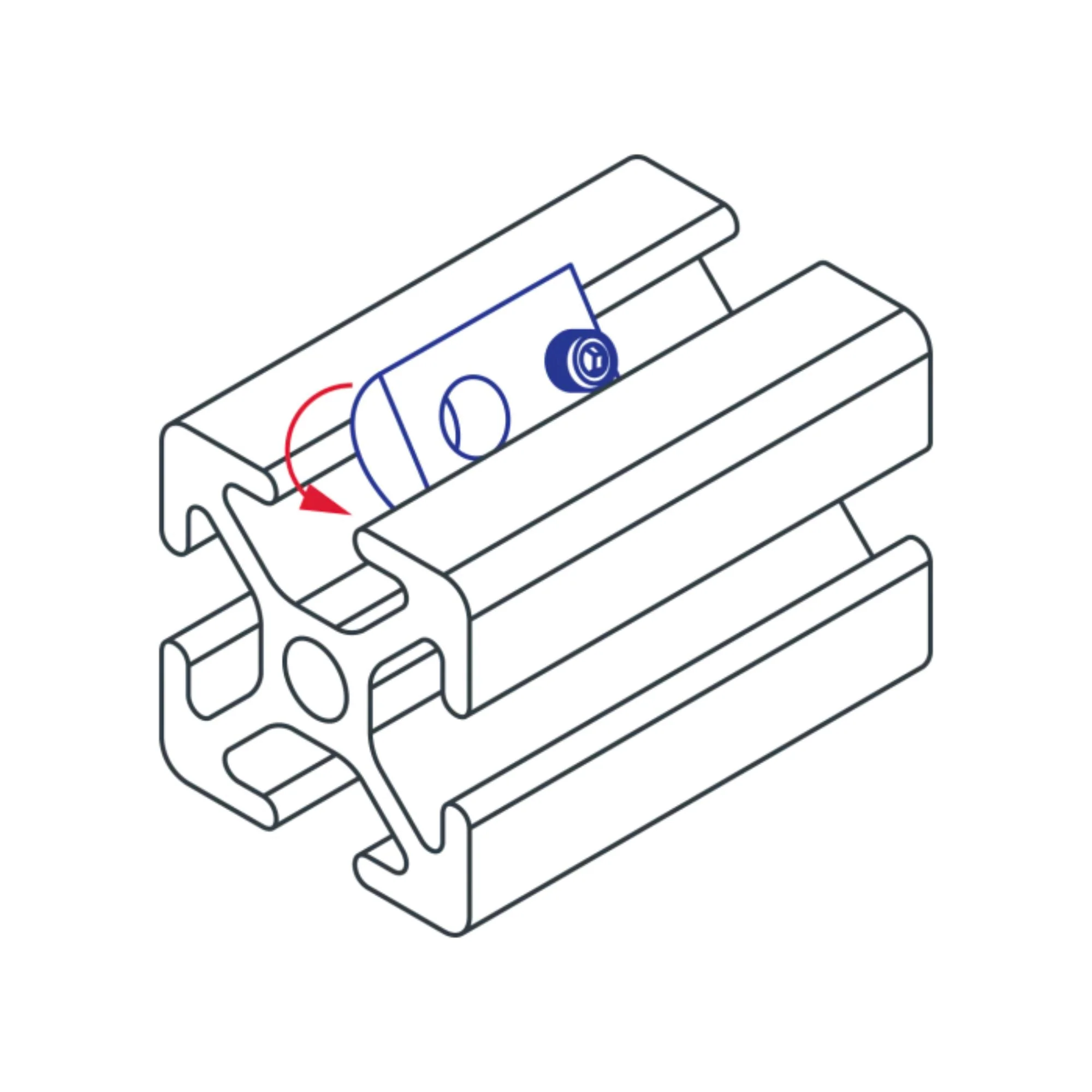 80/20 | 25 Series 10-32 Roll-In T-Nut with Set Screw | 25-3312 - Image 2