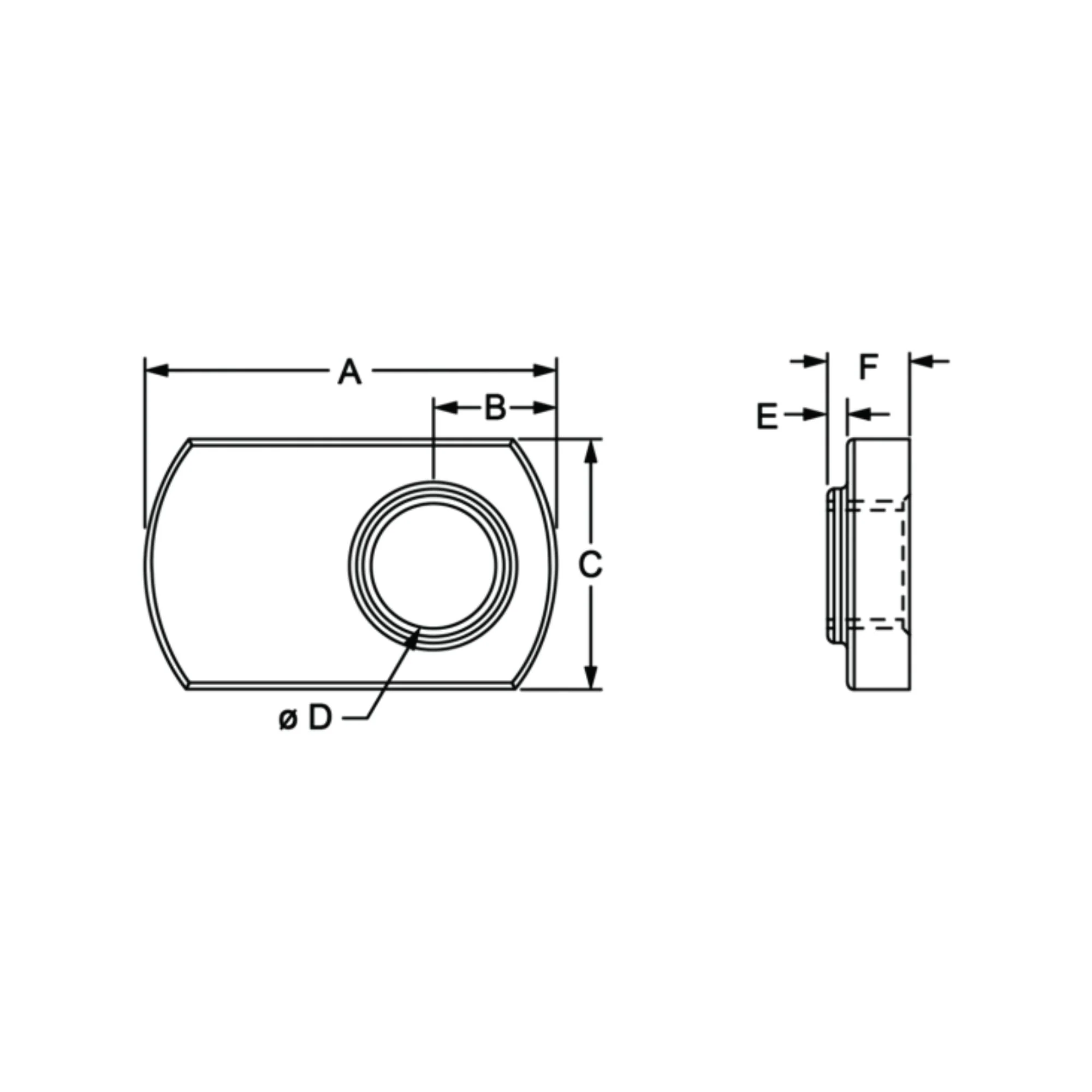 80/20 | 10 Series 10-32 Slide-in Economy T-Nut - Offset Thread | 3676 - Image 2
