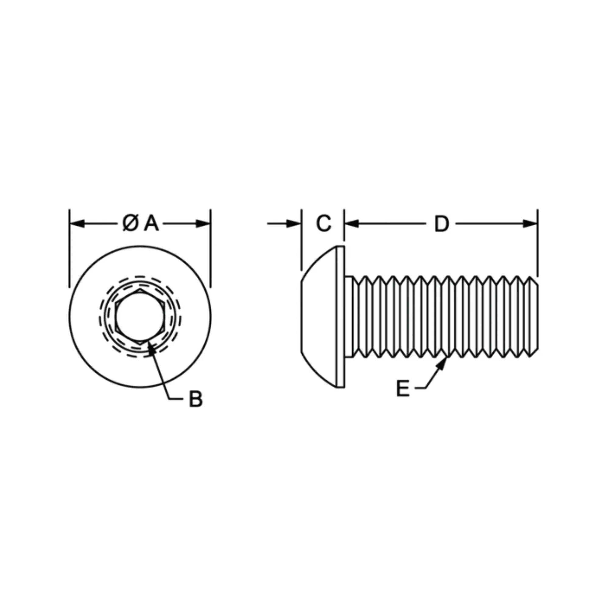 80/20 | 10 & 15 Series 10-32 x .625 in Button Head Socket Cap Screw (BHSCS) | 3051 - Image 2