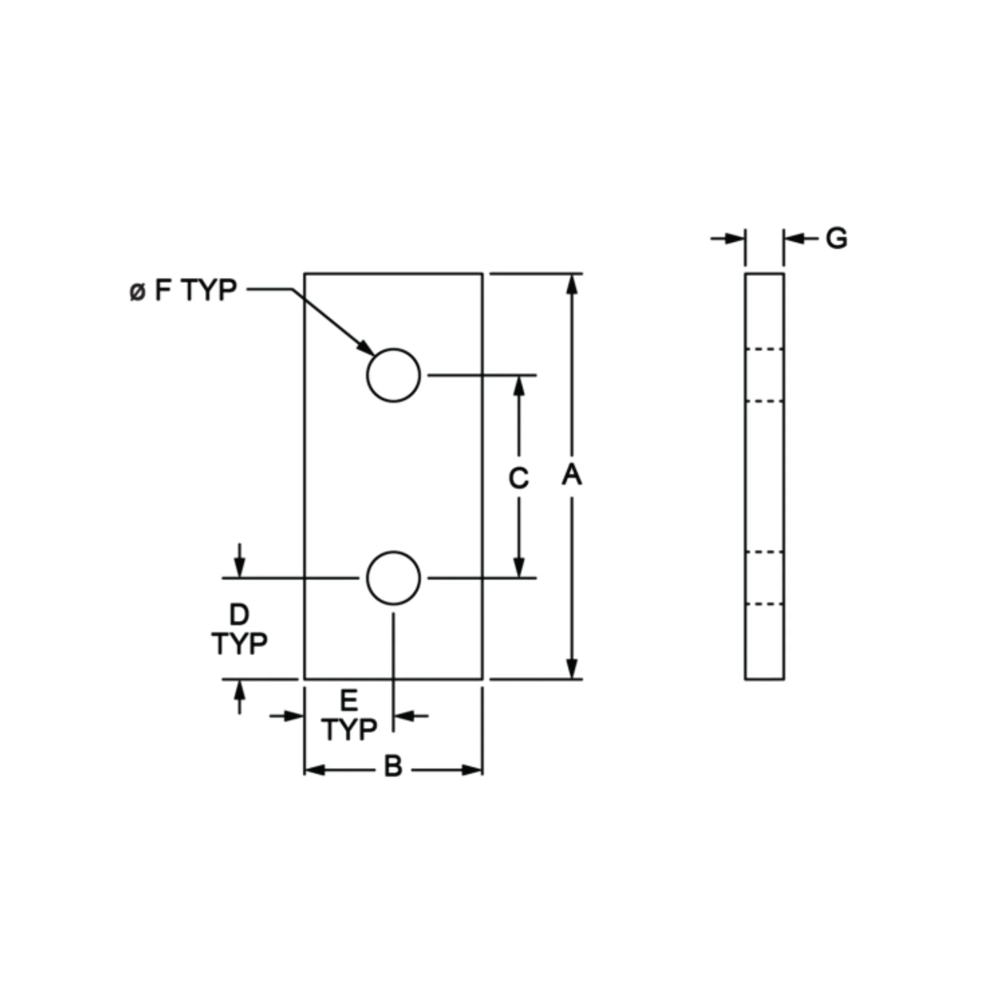 80/20 | 10 Series 2 Hole - Straight Flat Plate | 4107 - Image 3