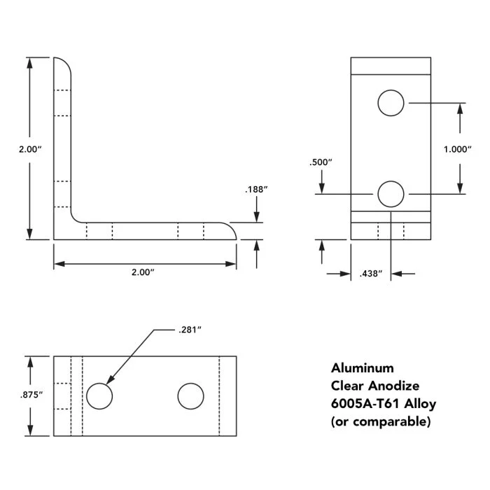 80/20 | 10 Series 4 Hole - Tall Inside Corner Bracket | 4115 - Image 2