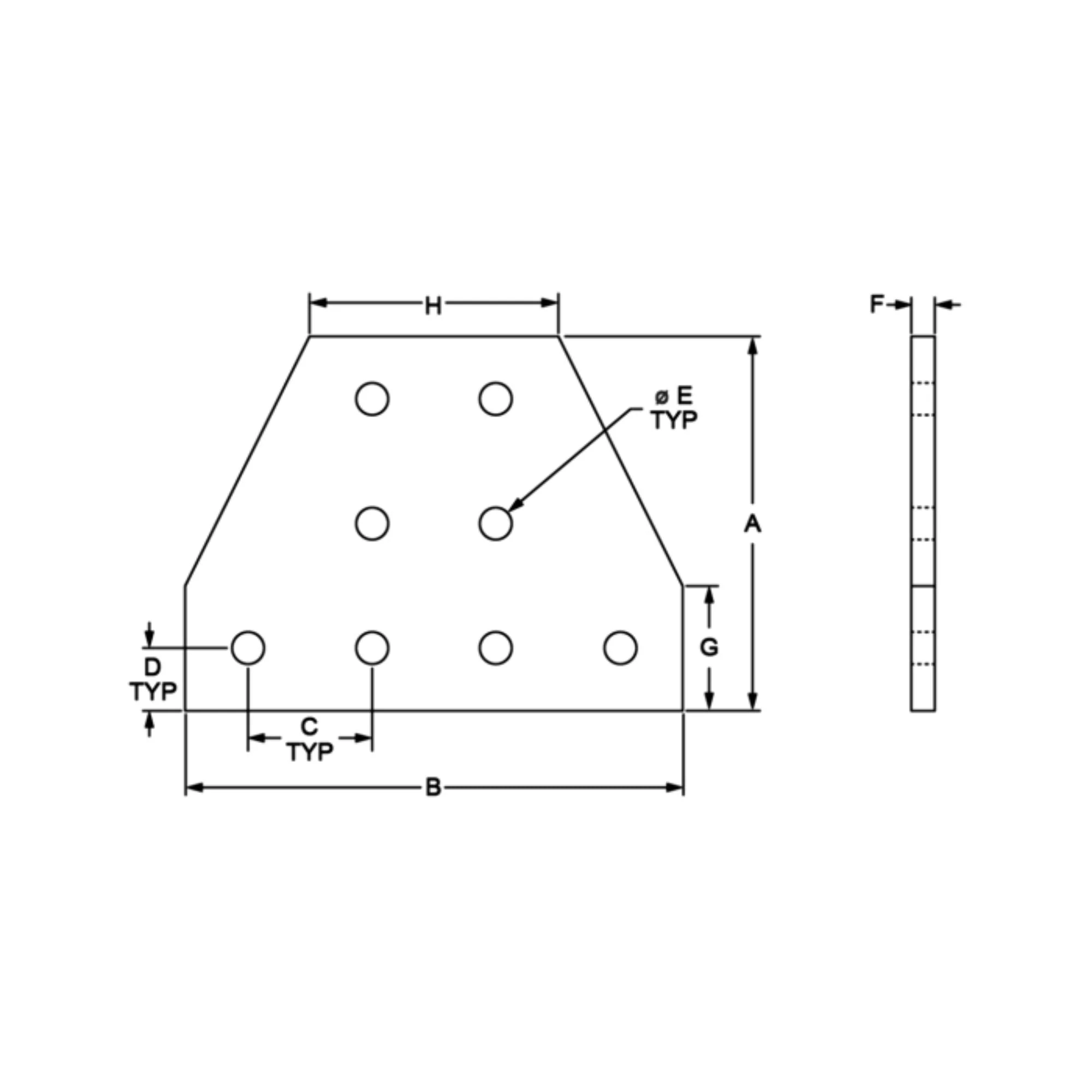 80/20 | 10 Series 8 Hole - Tee Flat Plate | 4155 - Image 2