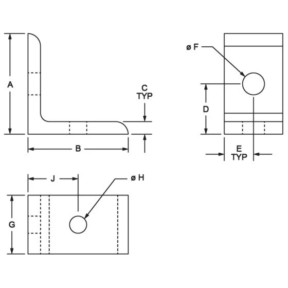 80/20 | 10 & 15 Series 2 Hole - Transition Inside Corner Bracket | 4503 - Image 2