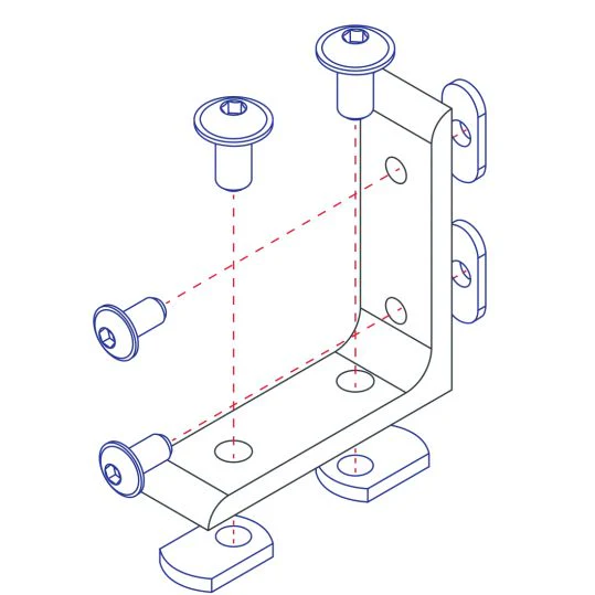 80/20 | 10 & 15 Series 4 Hole - Tall Transition Inside Corner Bracket | 4504 - Image 3