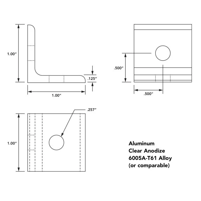 80/20 | 10 Series 2 Hole Inside Corner Bracket | 4108 - Image 2