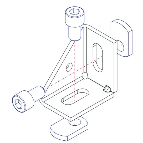 80/20 | 15 & 40 Series 2 Hole - Inside Corner Bracket with Single Support | 14120 - Image 3
