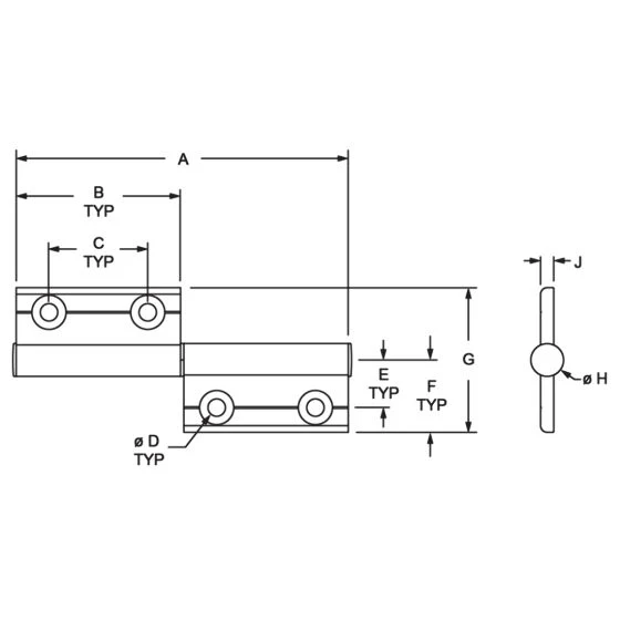 80/20 | 15 & 40 Series 4 Hole - Concealed Hinge | 2327 - Image 2
