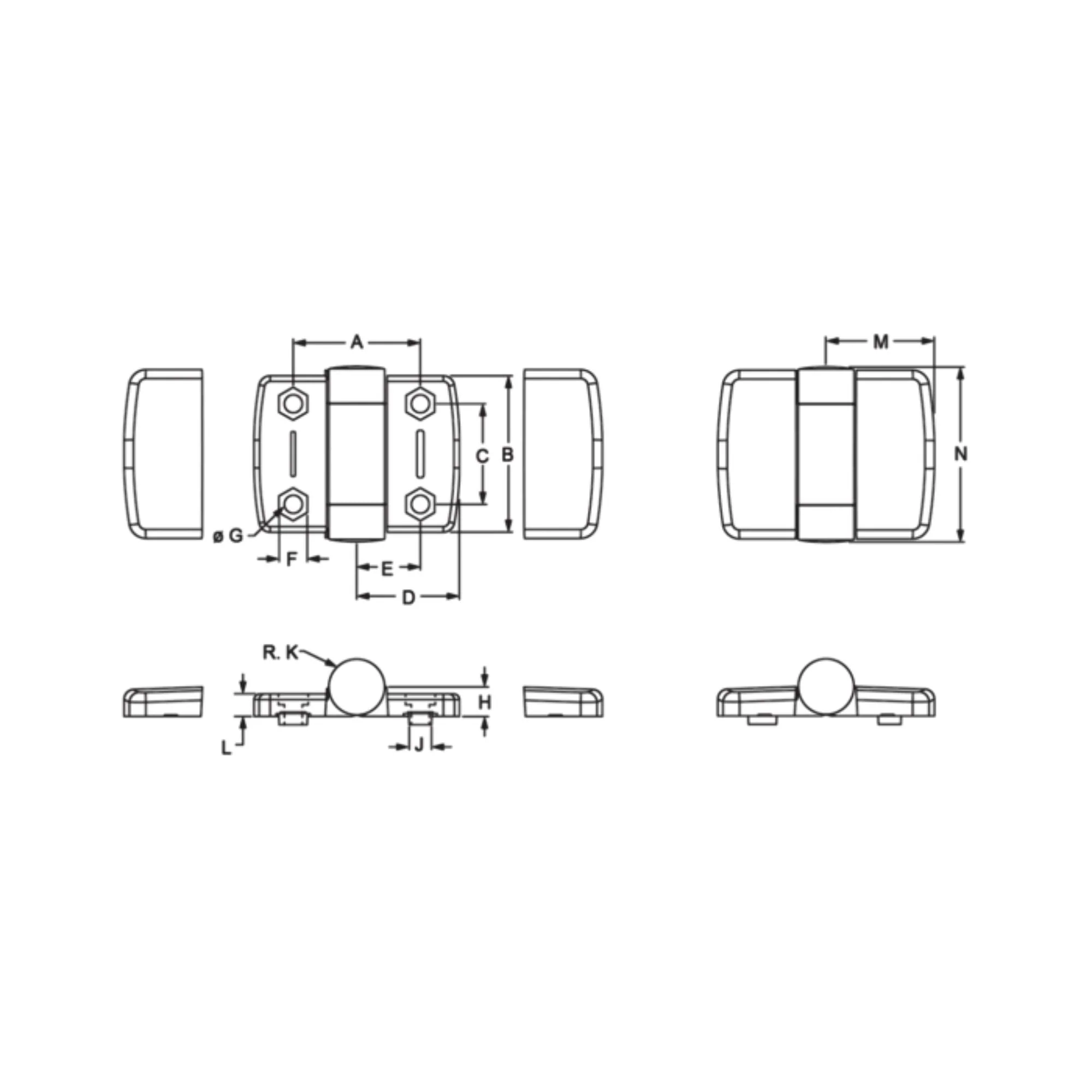 80/20 | 15 & 40 Series 4 Hole - Detent Positioning Hinge | 12327 - Image 2
