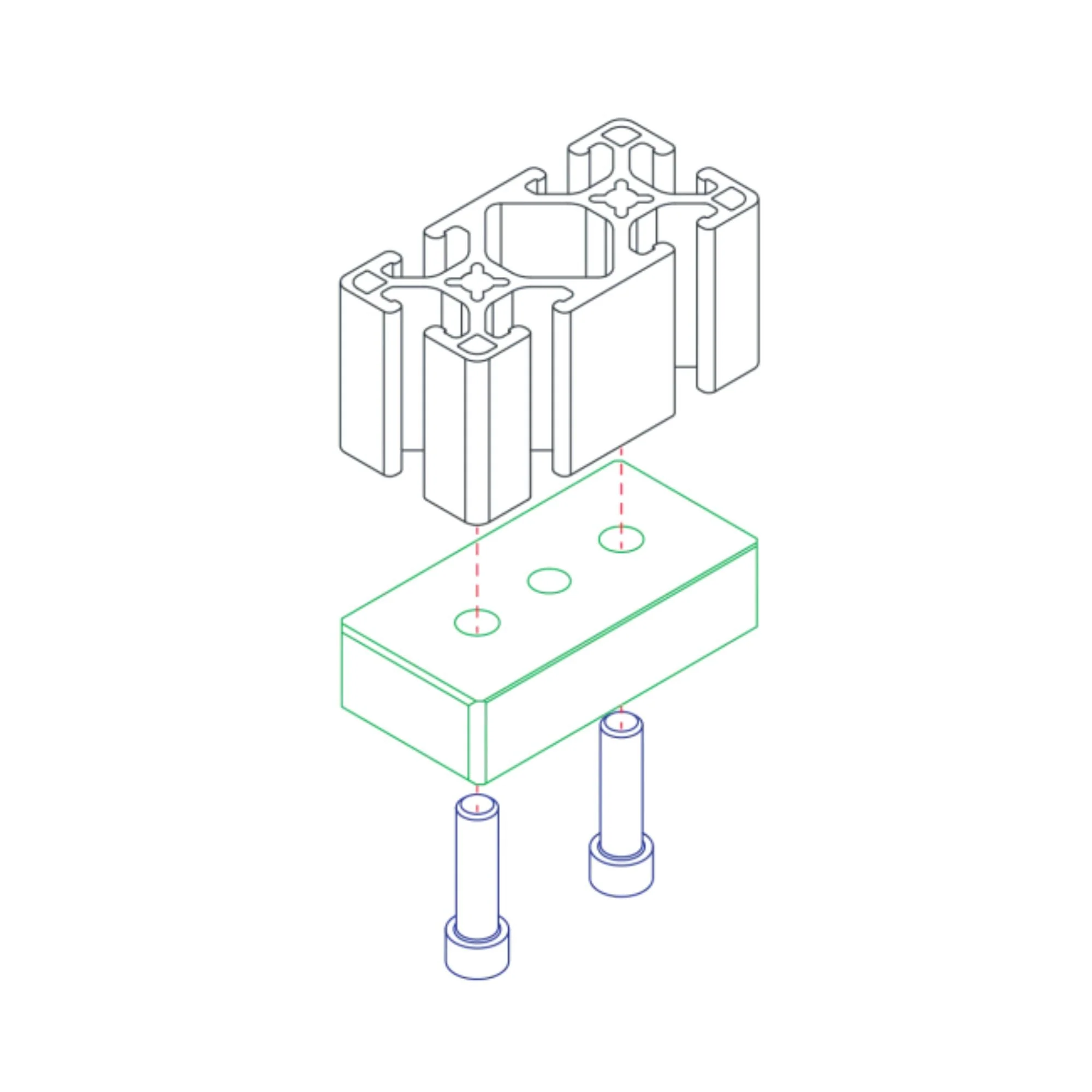 80/20 | 15 Series 3 Hole - Center Tap Base Plate 1.50 x 3.00 in with 7/16-14 Tap | 2138 - Image 4