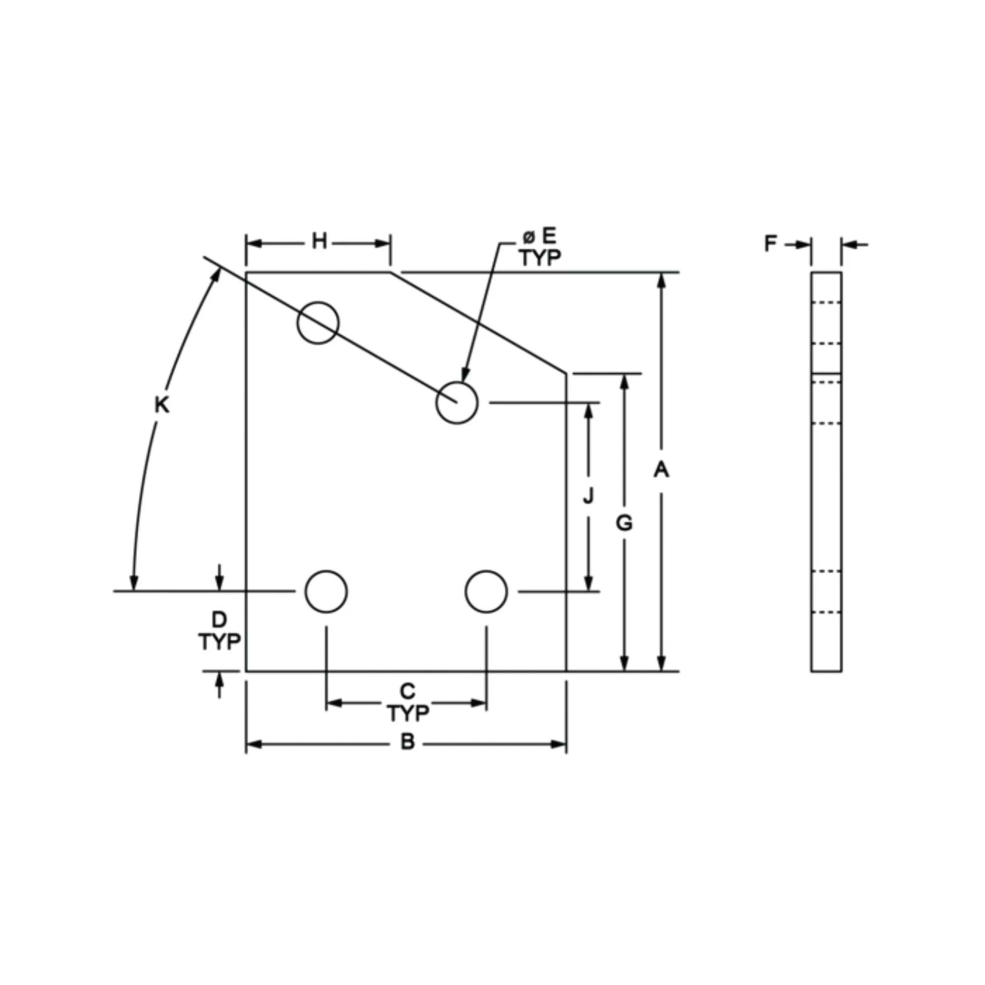 80/20 | 15 Series 4 Hole - 30 Degree Angled Flat Plate | 4331 - Image 2