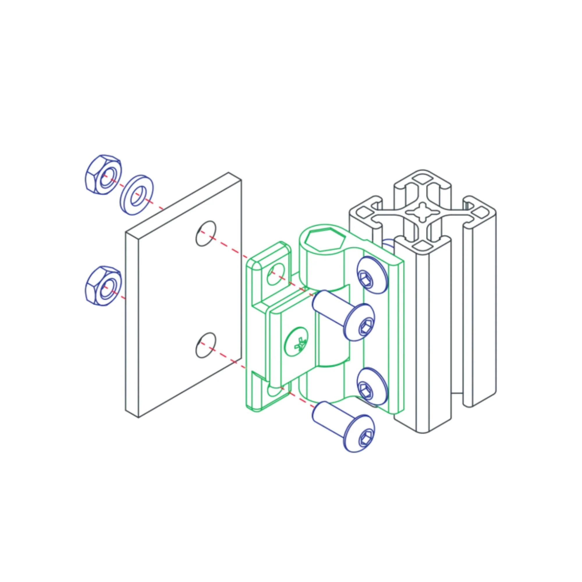 80/20 | 15 Series 4 Hole - Adjustable Tension Panel Hinge | 2080 - Image 3