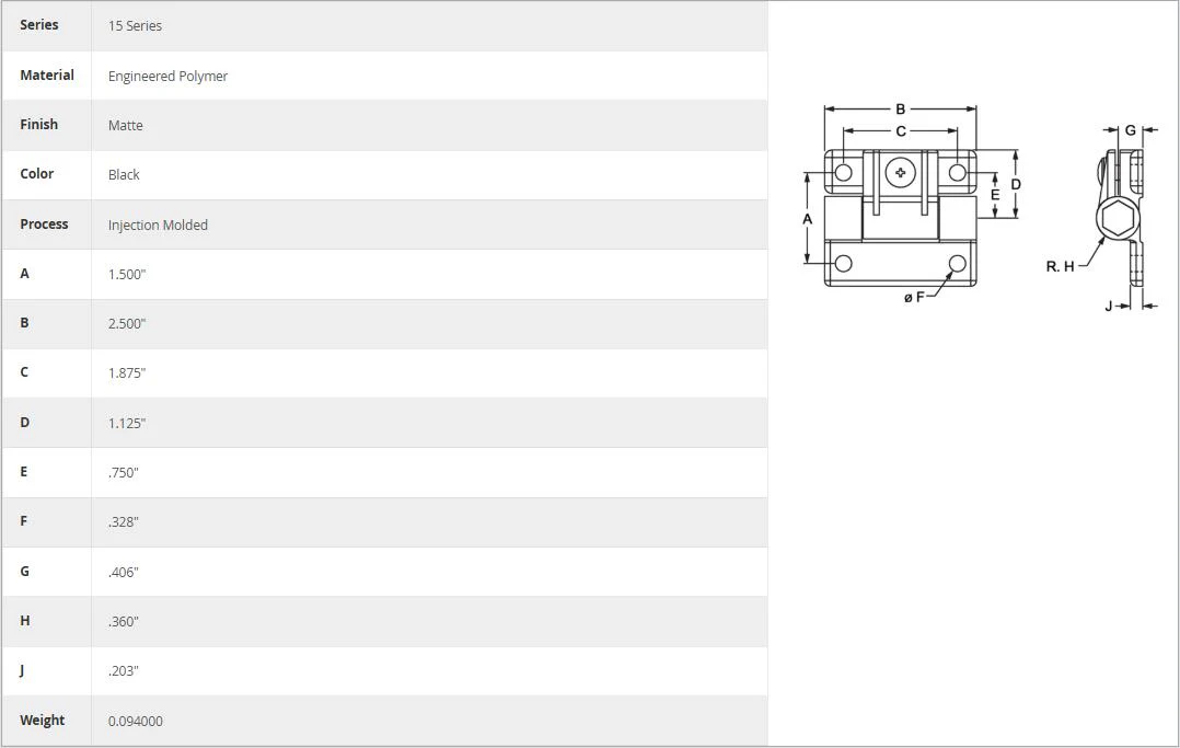 80/20 | 15 Series 4 Hole - Adjustable Tension Panel Hinge | 2080 - Image 4