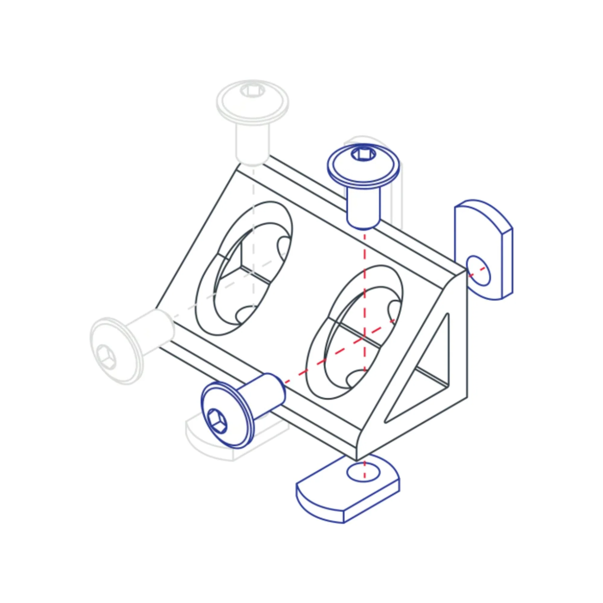 80/20 | 15 Series 4 Hole - Wide Gusseted Inside Corner Bracket | 4334 - Image 3