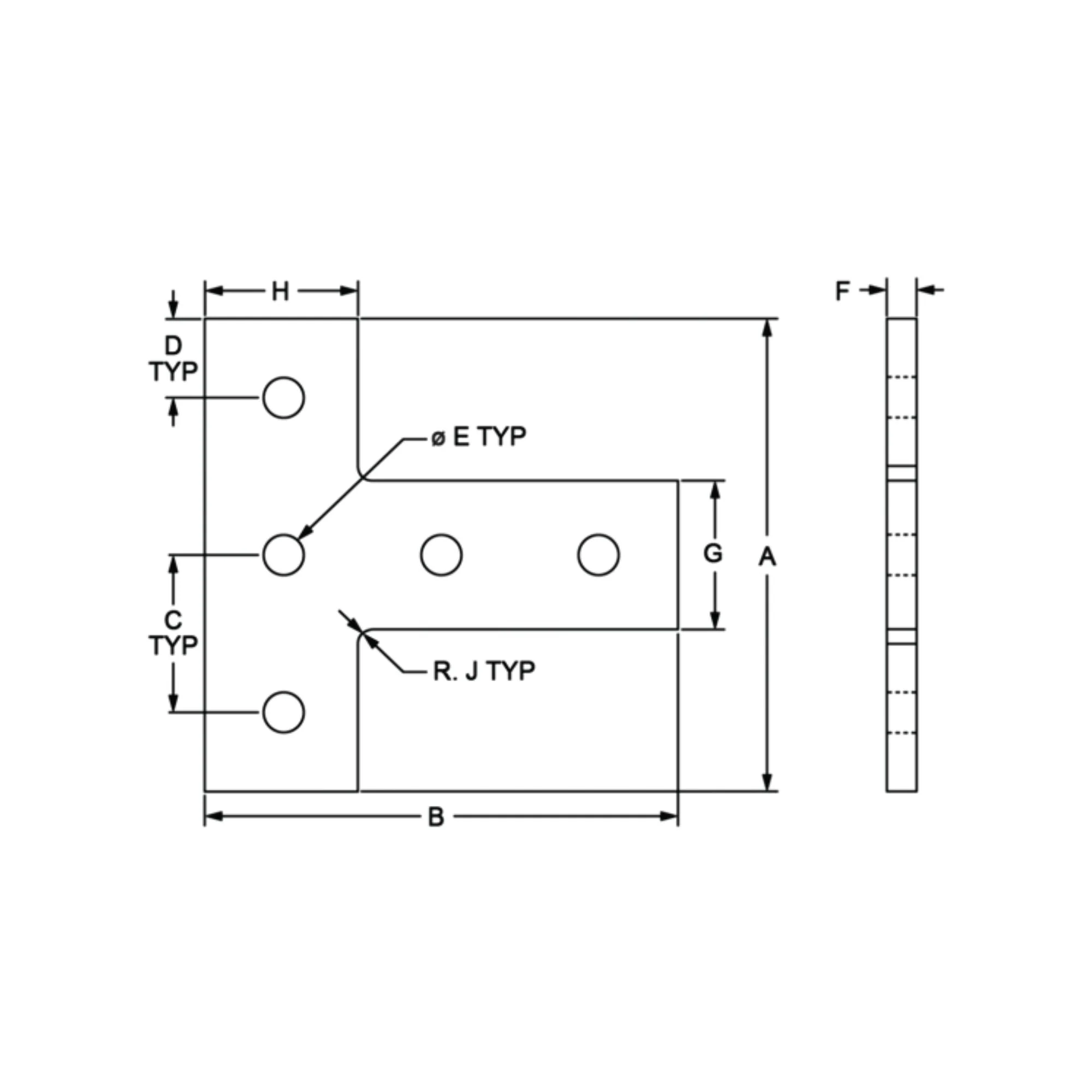 80/20 | 15 Series 5 Hole T Joining Plate | 4480 - Image 3
