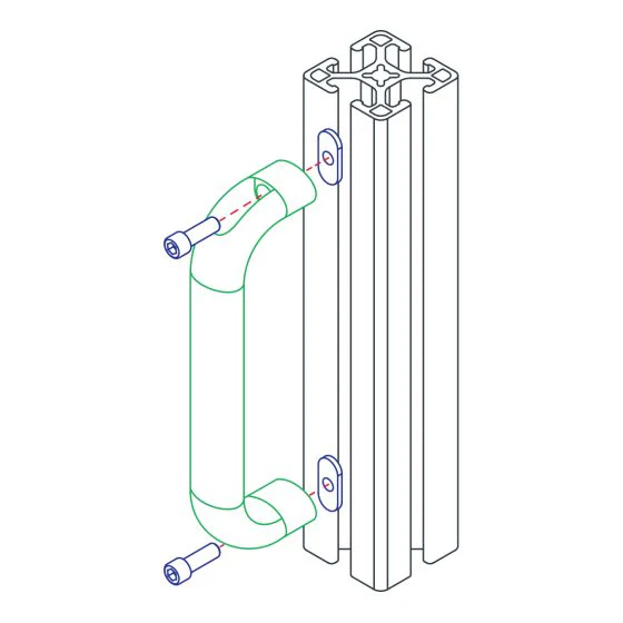 80/20 | 25, 30, 40 & 45 Series Aluminum Door Handle | 40-2884 - Image 3
