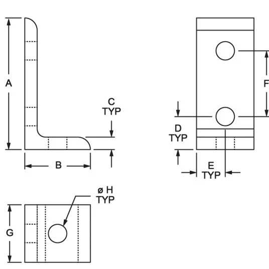 80/20 | 25 Series 3 Hole - Inside Corner Bracket | 25-4176 - Image 2
