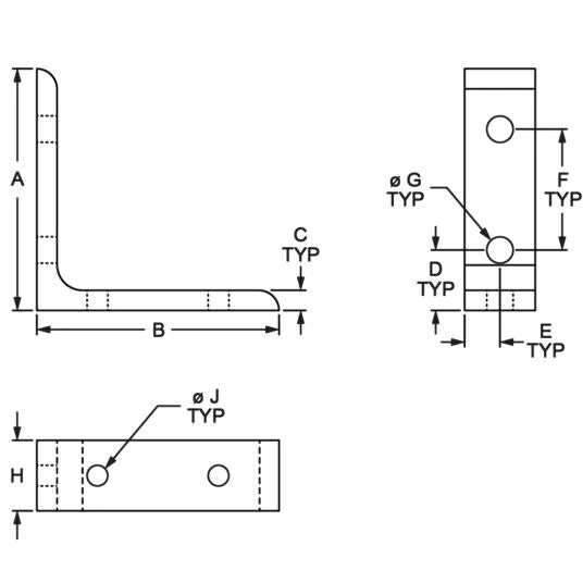 80/20 | 25 & 40 Series 4 Hole - Tall Transition Inside Corner Bracket | 65-4504 - Image 2