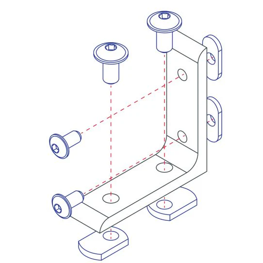 80/20 | 25 & 40 Series 4 Hole - Tall Transition Inside Corner Bracket | 65-4504 - Image 3