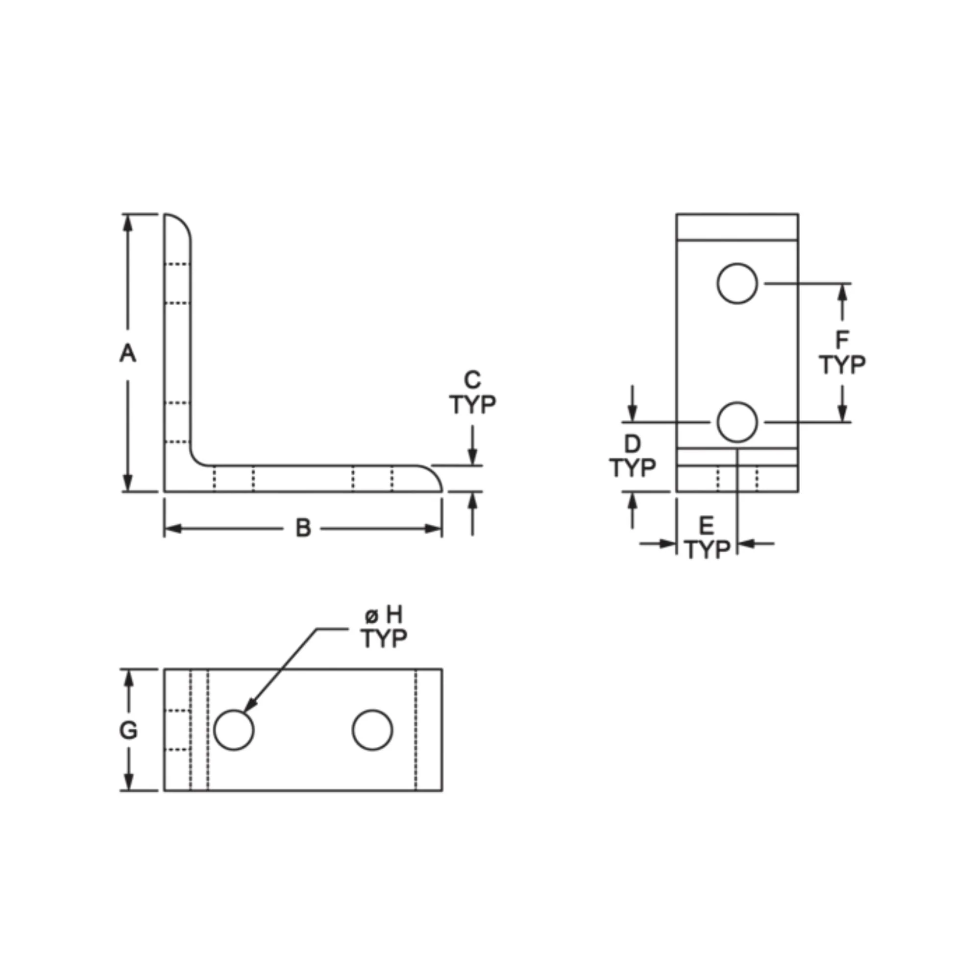 80/20 | 25 Series 4 Hole Inside Corner Bracket | 25-4115 - Image 3
