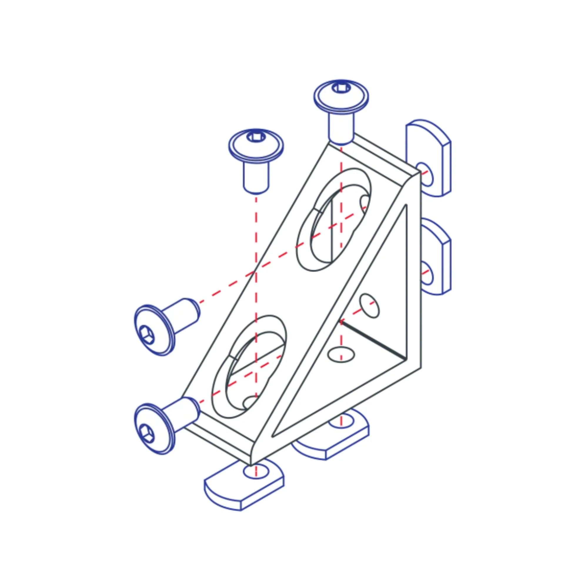 80/20 | 25 Series 4 Hole Inside Gusset Corner Bracket | 25-4136 - Image 2