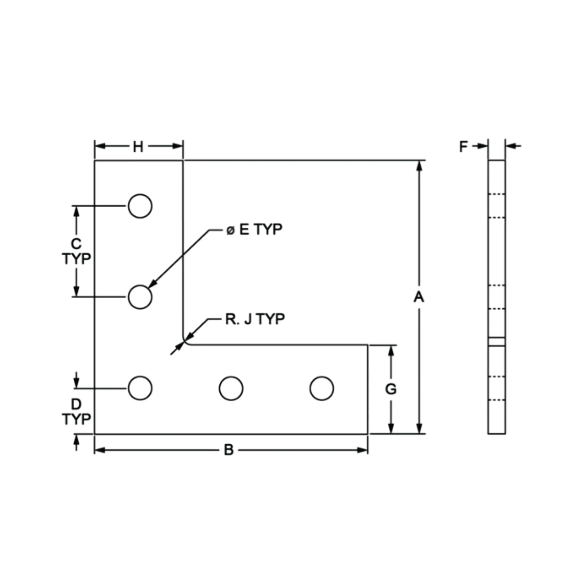 80/20 | 25 Series 5 Hole T Plate | 25-4080 - Image 2