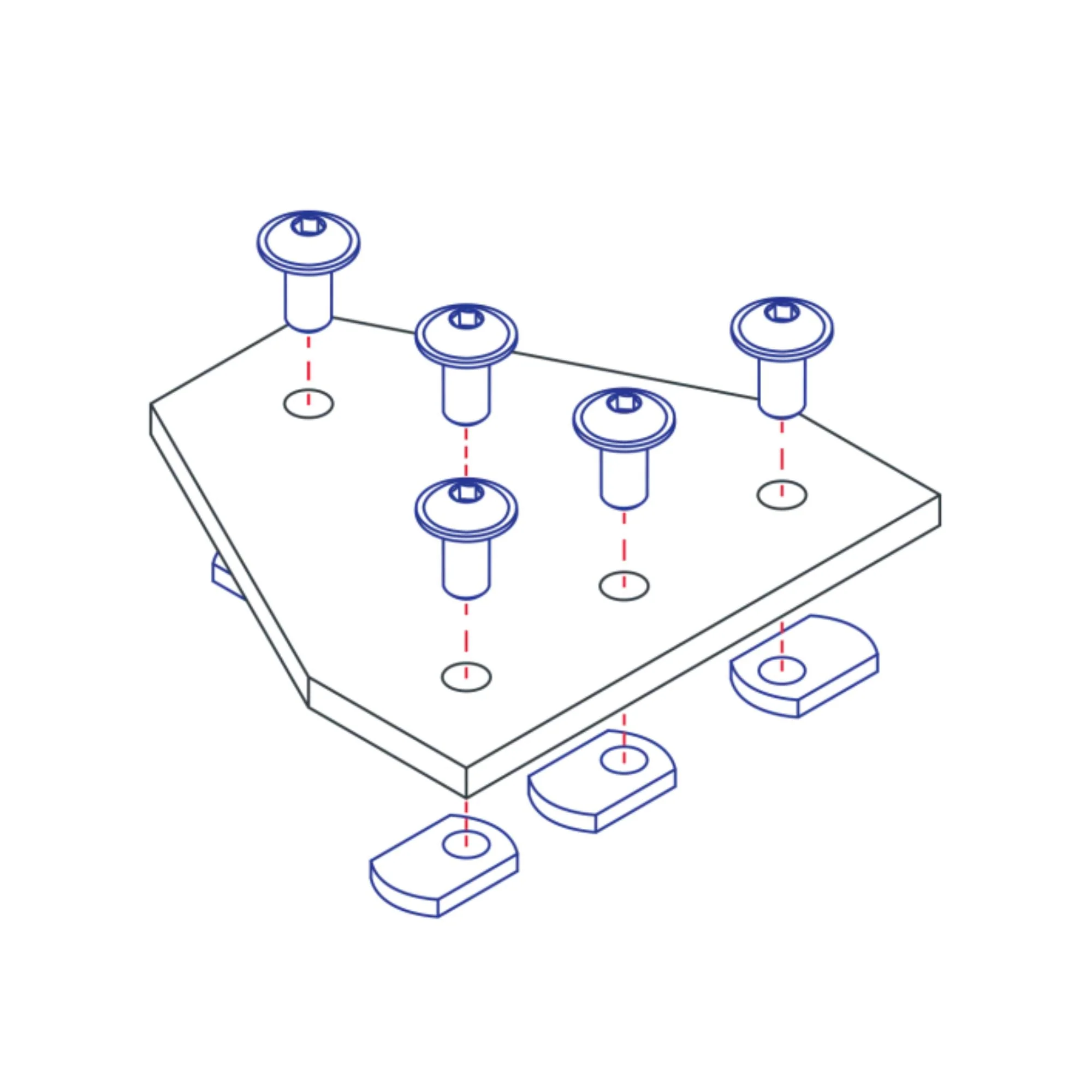 80/20 | 25 Series 5 Hole Tee Joining Plate | 25-4140 - Image 2