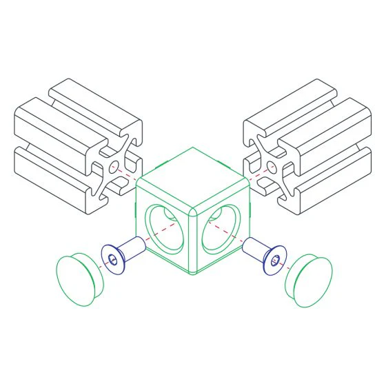 80/20 | 40 Series 2 Way - Light Squared Corner Connector | 14172 - Image 4