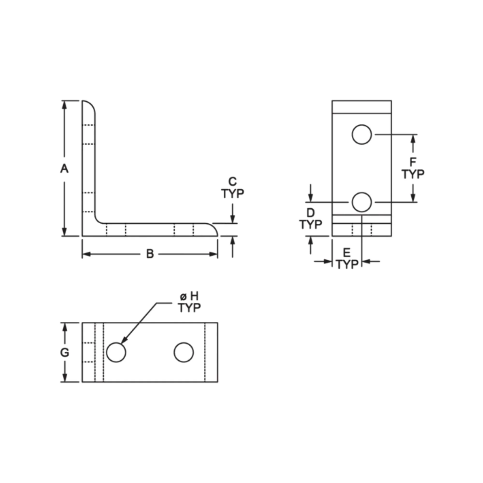 80/20 | 40 Series 4 Hole - Tall Inside Corner Bracket | 40-4301 - Image 2