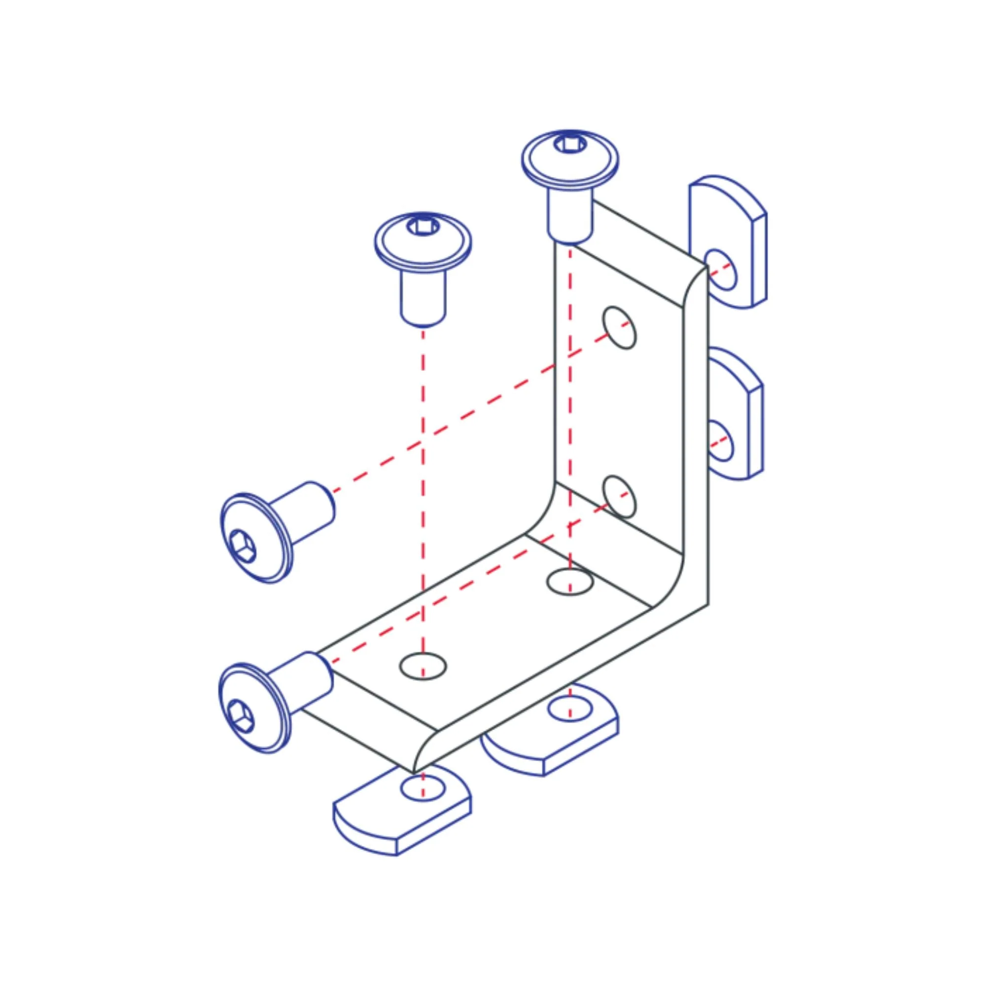 80/20 | 40 Series 4 Hole - Tall Inside Corner Bracket | 40-4301 - Image 3