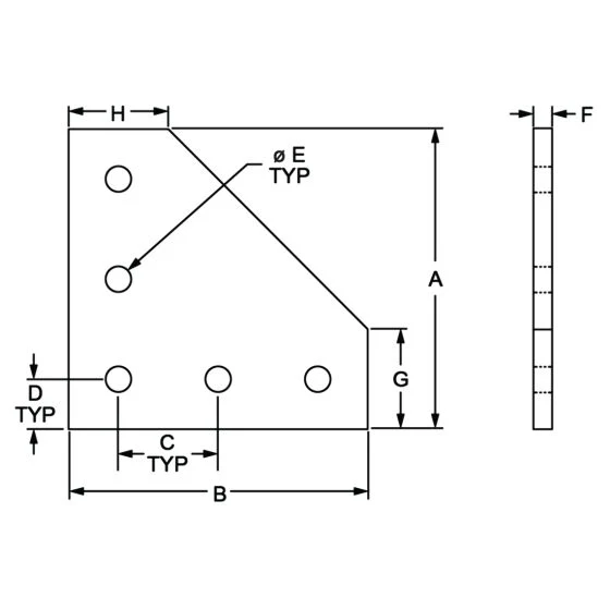 80/20 | 40 Series 5 Hole - 90 Degree Angled Flat Plate | 40-4351 - Image 2