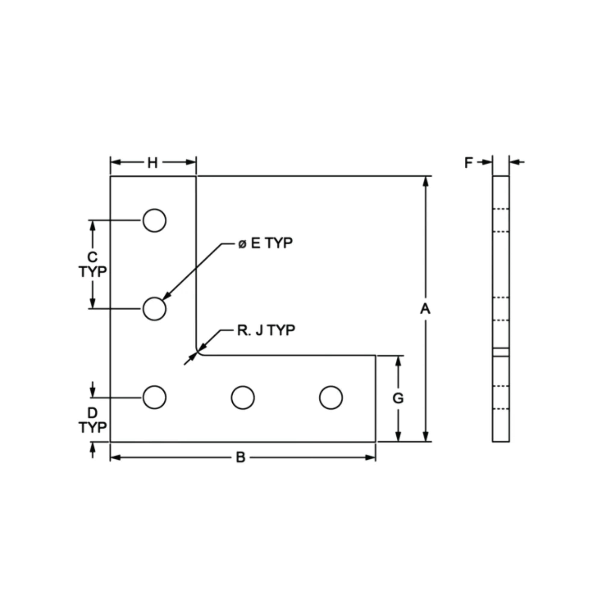 80/20 | 40 Series 5 Hole L Flat Plate | 40-4481 - Image 3
