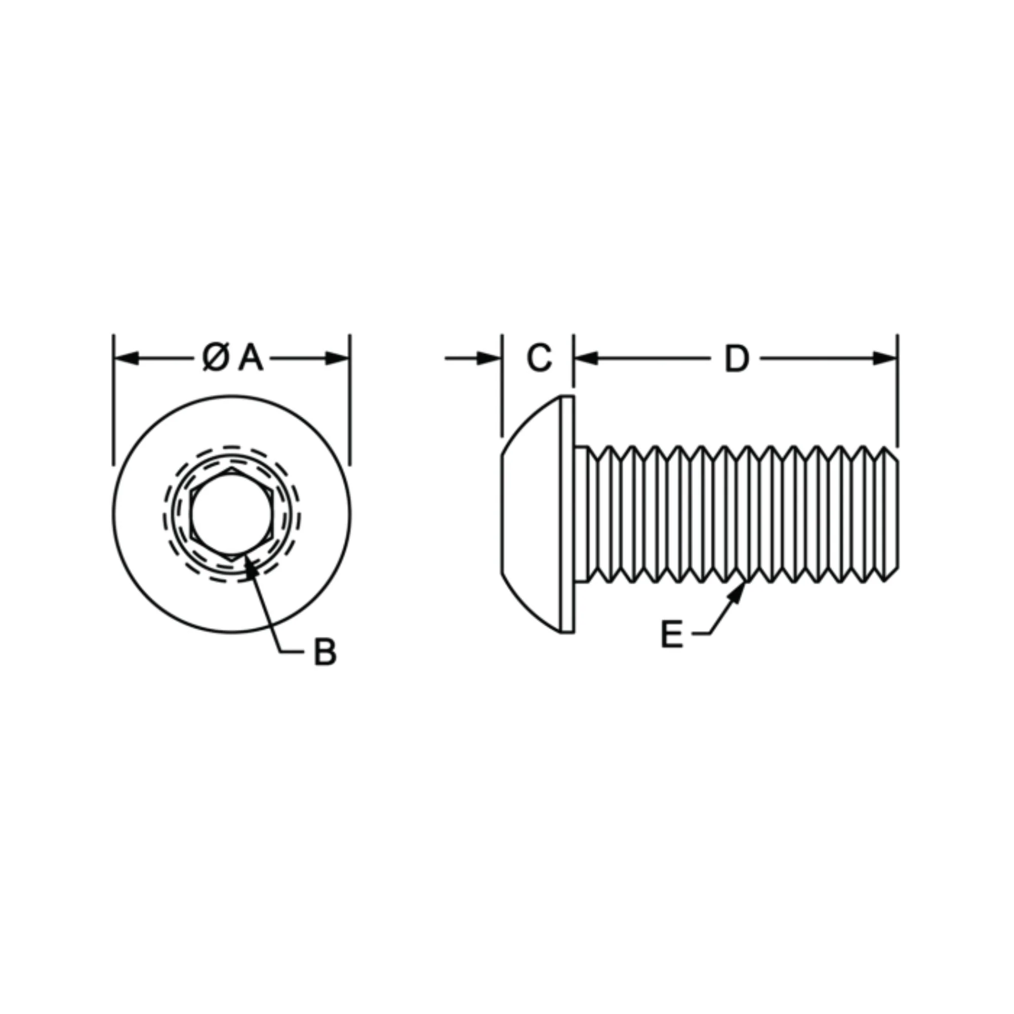 80/20 | 10 & 15 Series 5/16-18 x 1.000 in Button Head Socket Cap Screw (BHSCS) | 3118 - Image 2