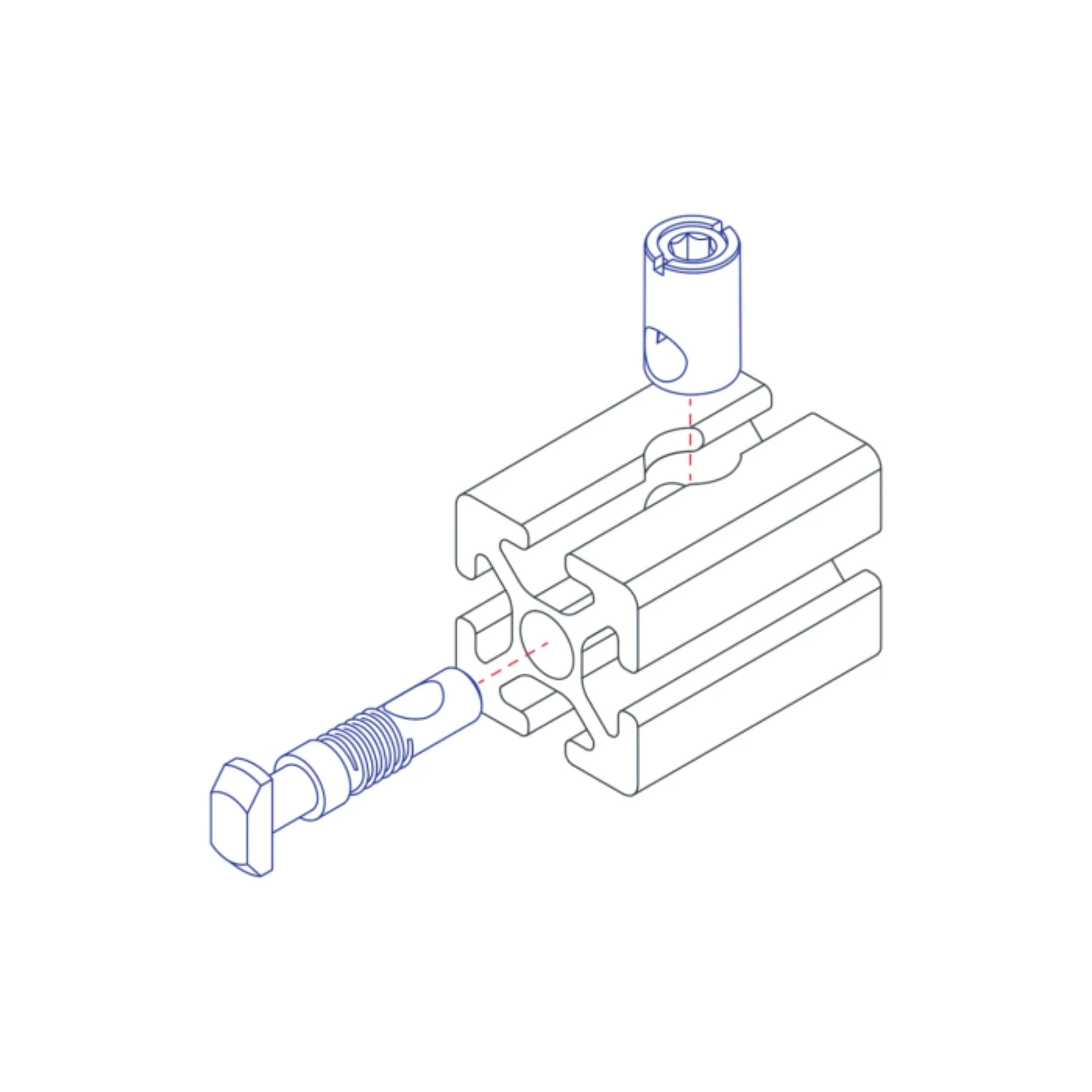 80/20 | 15 & 40 Series Central Connector, Vertical Orientation | 13187 - Image 3