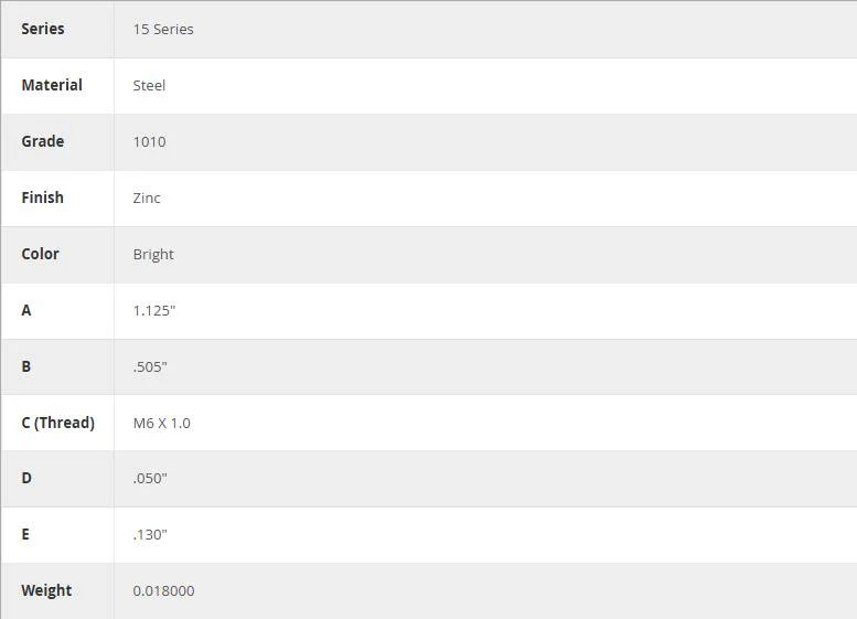 80/20 | 15 Series M6 Slide-in Economy T-Nut - Centered Thread | 3836 - Image 5