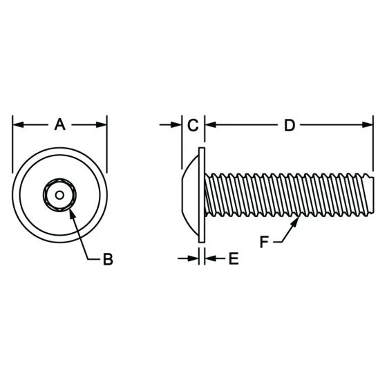 80/20 | 25 & 40 Series M6 x 12.00 mm Flanged Button Head Socket Cap Screw (FBHSCS) | 17-6412 - Image 2