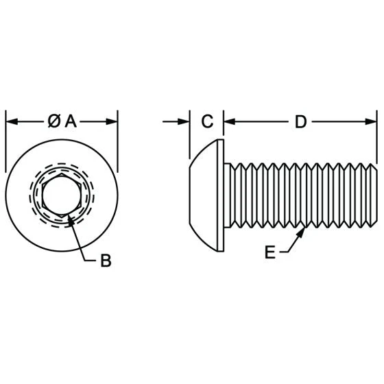80/20 | 25 & 40 Series M6 x 20.00 mm Button Head Socket Cap Screw (BHSCS) | 19-6320 - Image 2