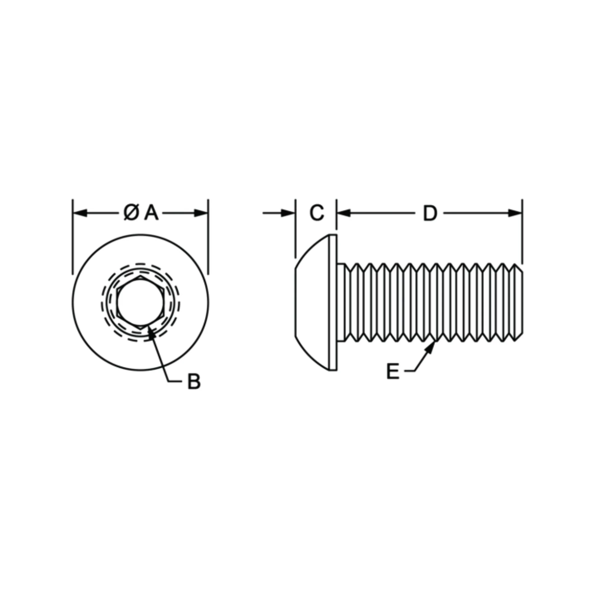 80/20 | Metric Series M8 x 16.00 mm Button Head Socket Cap Screw (BHSCS) | 19-8316 - Image 2
