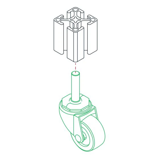 80/20 | 15 Series Threaded Stem Swivel Caster 3/8-16 x 1.5 in | 2300 - Image 4