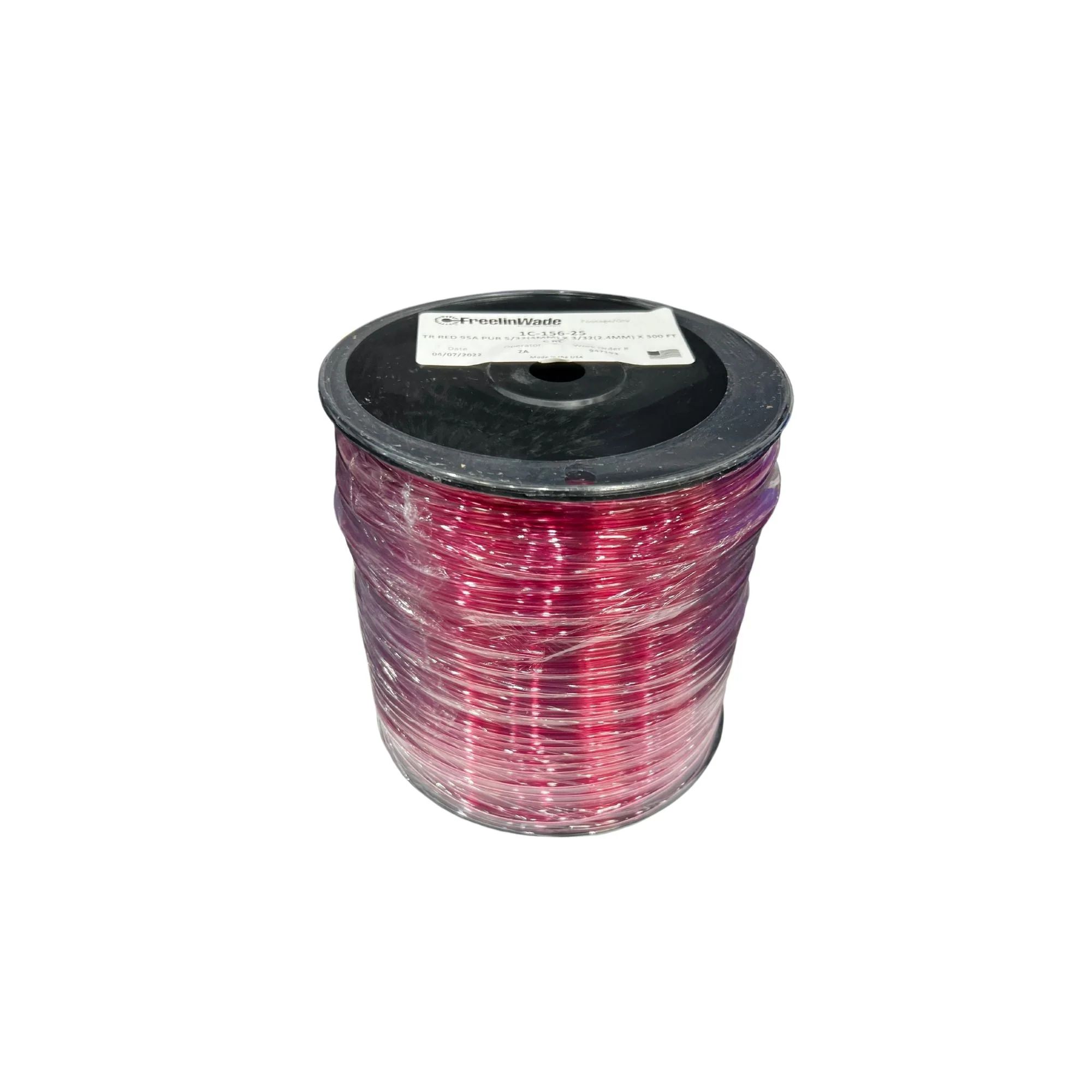 Freelin Wade | .156 in OD x .094 in ID Polyurethane Tube,Transparent Red 500' Reel | 1C-156-25