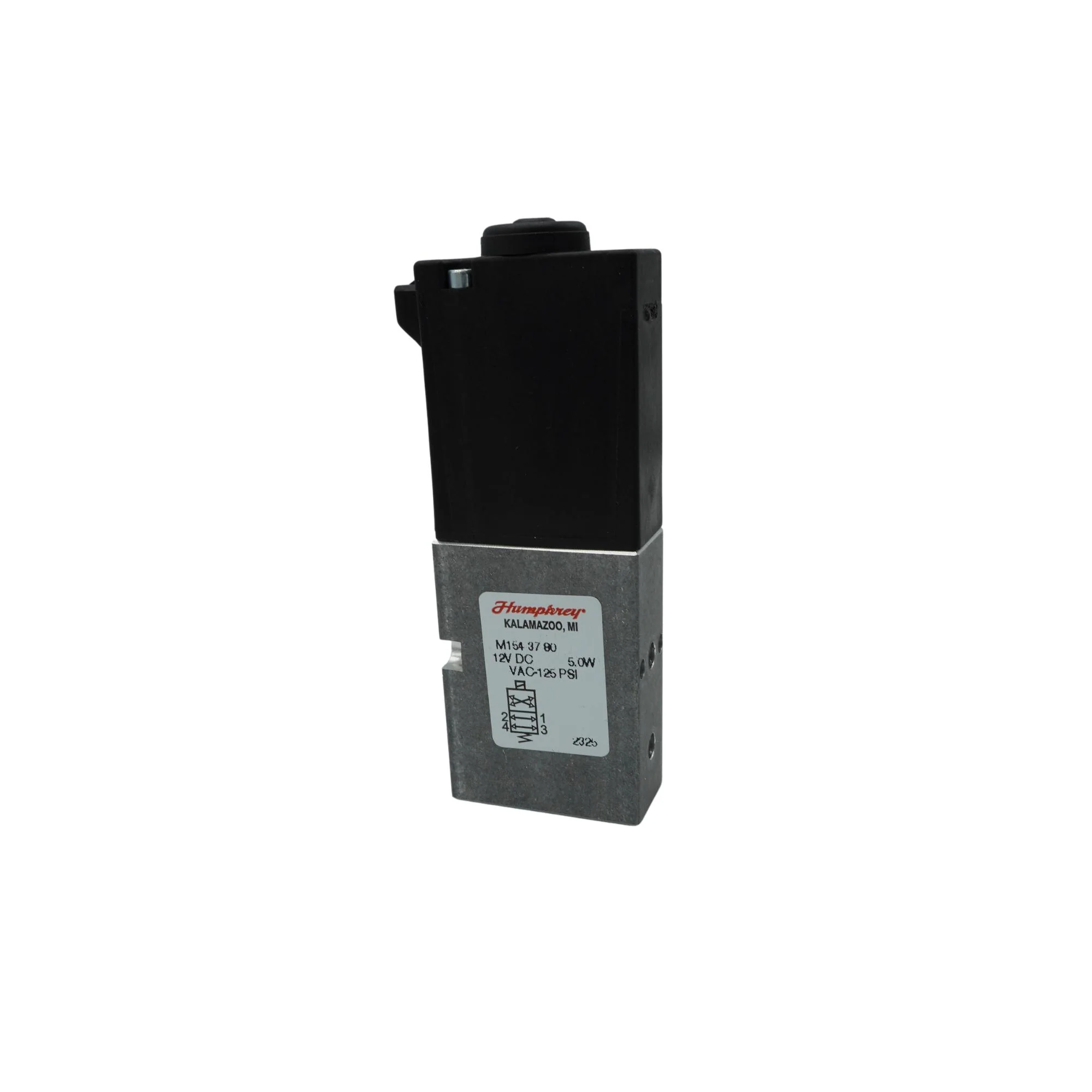 Humphrey | 4-way valve, 1/8", Plug-in 12" lead wires, 12VDC | M154-37-80-12VDC