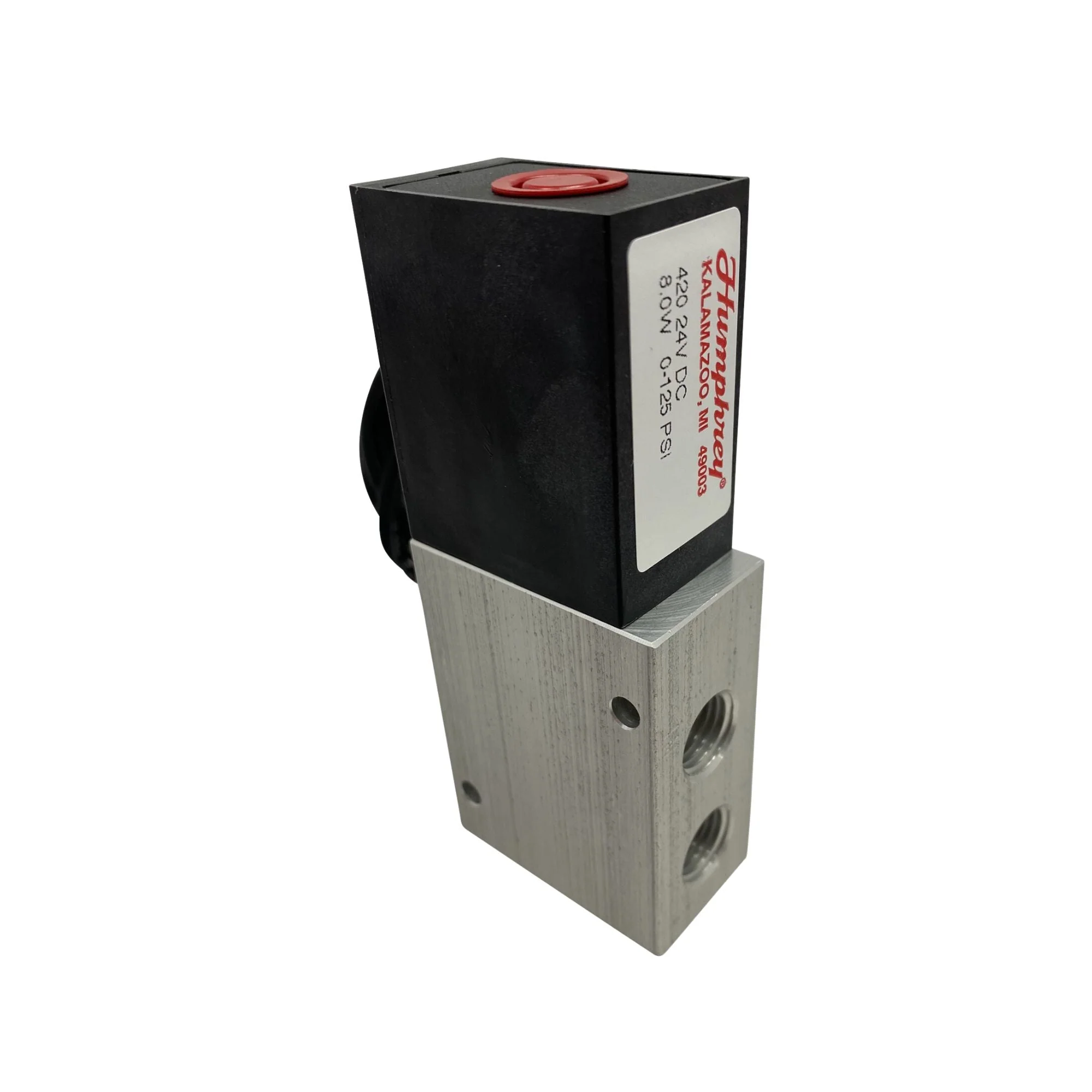 Humphrey | Inline 4/2 Single Solenoid, 1/4 in NPTF, 24VDC | 420-24DC