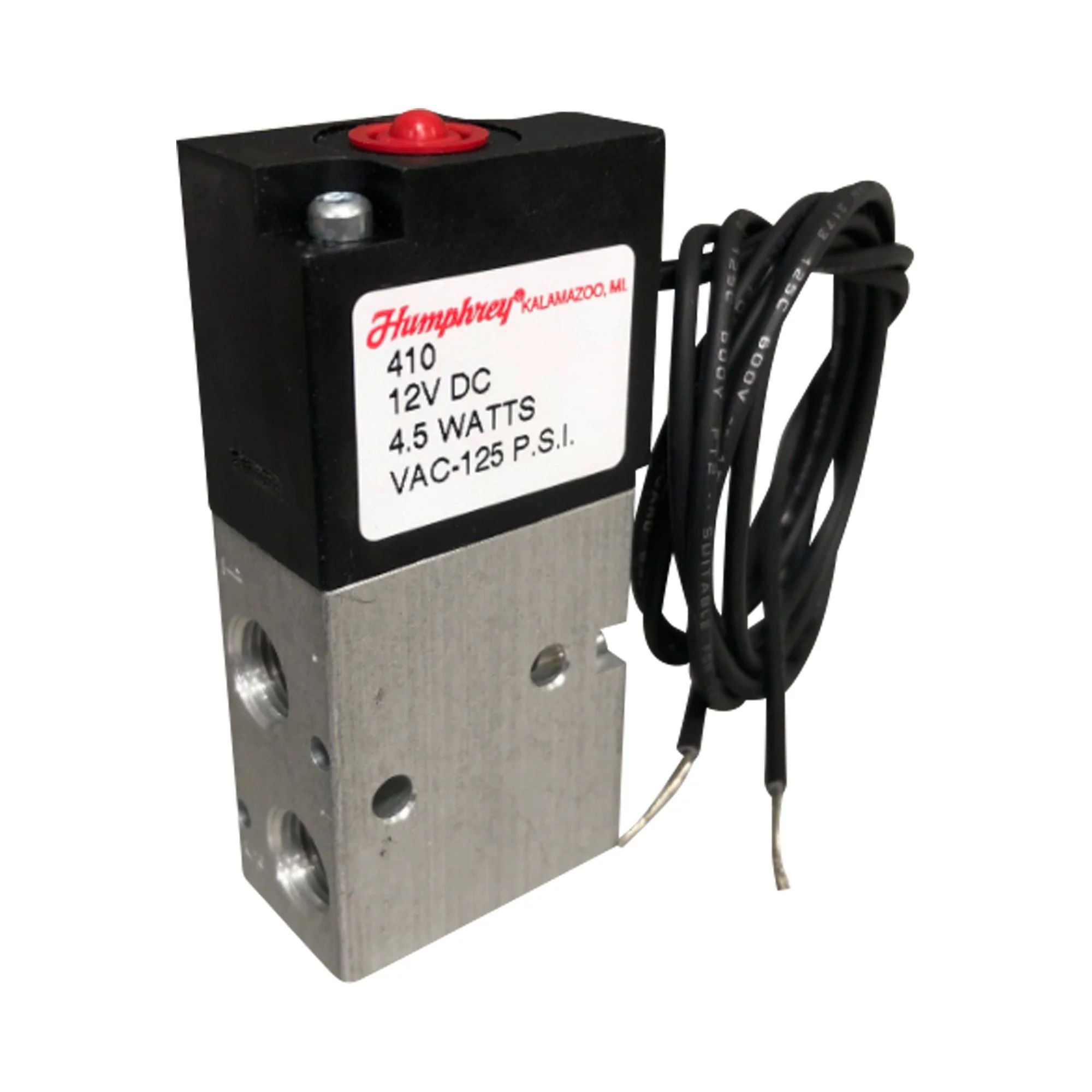 Humphrey | Inline 4/2 Single Solenoid, 1/8 in NPTF, 12VDC | 410-12DC